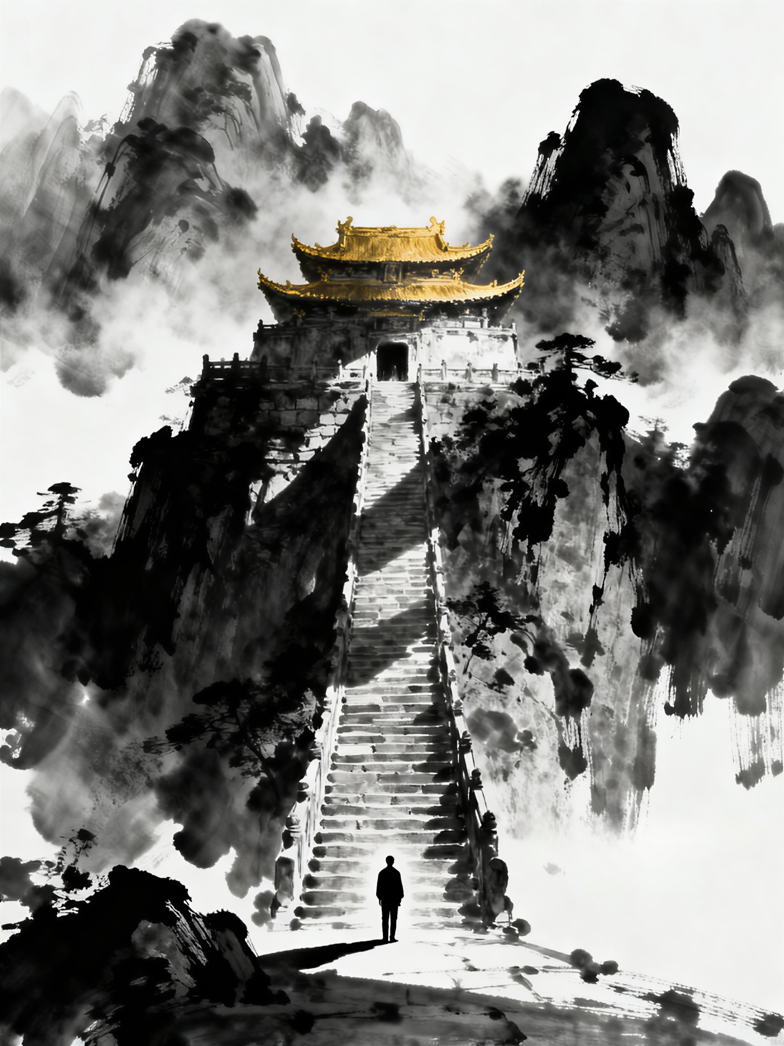 Black-and-gold illustration representing the imperial history associated with Qi Men Dun Jia