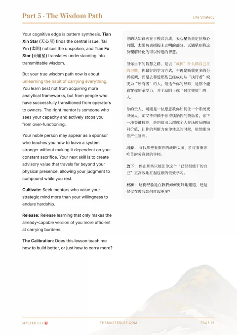 Wisdom Path analysis in a Life Architecture sample report