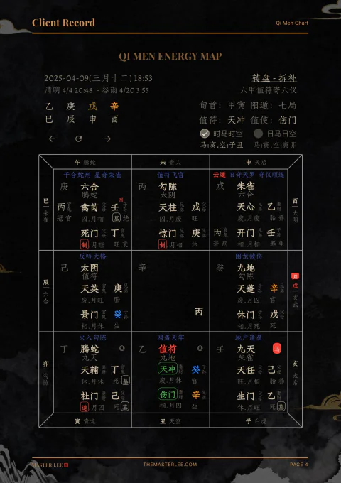 Sample report Qi Men energy map